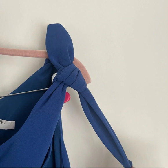 Crosby by Mollie Burch Sasha blue shoulder tie asymmetrical maxi dress Small - Picture 8 of 9